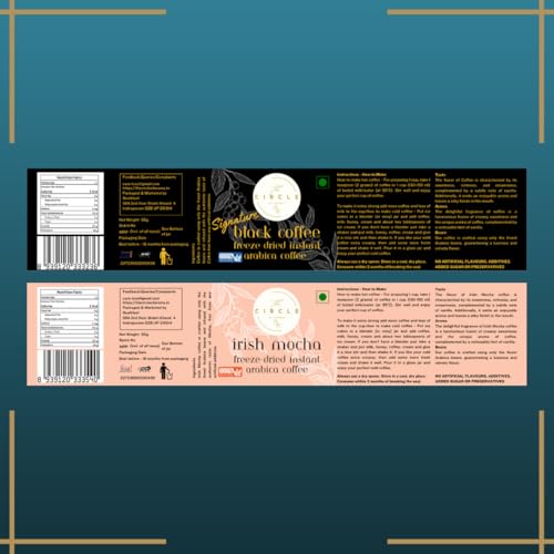 Image of Signature Combo of Instant Black Coffee & Irish Mocha | Premium Dark Roast Instant Coffee | Rich Aroma & Smooth Taste | 50g Each | Cafe Style Coffee Combo for Home & Office