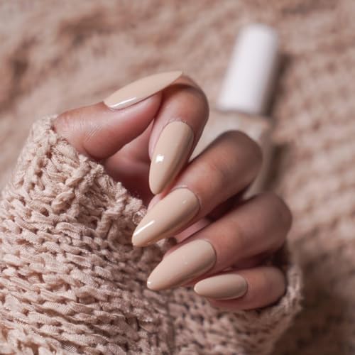 Image of Nails & More Creamy Beige Nail Polish, Argan Oil-Infused Gel Shine, Malt Cream, Warm Nude Nails, Everyday Wear | 10ml