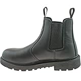 Grafters Sicherheits-Chelsea Stiefel Dealer Größe 35 - 51,5 Arbeit Honig Nubuk m808 N, schwarz - Black Leather - Größe: 42 2/3 EU