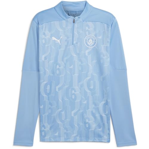 PUMA Manchester City Pre-Match 1/4 Zip Top - Team Light Blue - Size: L