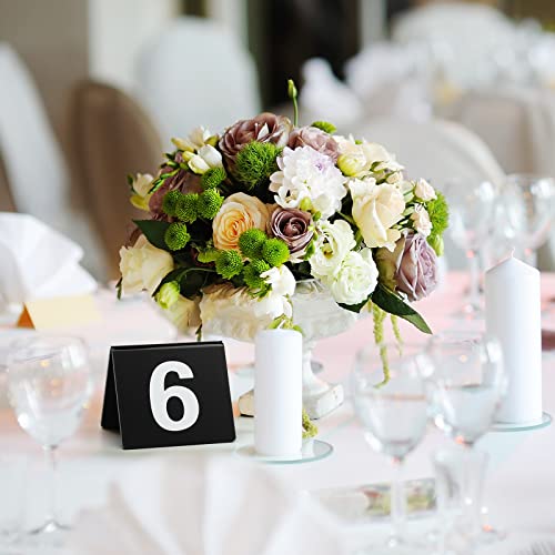 Tuanse Table Numbers 1-25 Acrylic Double Side Numbered Table Tents Plastic Restaurant Wedding Table Number Table Tent Numbers Cards Signs For Party Banquets Wedding Reception (Black, White) #TOP4