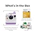 Polaroid Now Generation 3 Analog Instant Camera with Tripod Mount and Two-Lens Autofocus System (Purple) Bundle with Color Film and Film Kit (3 items)