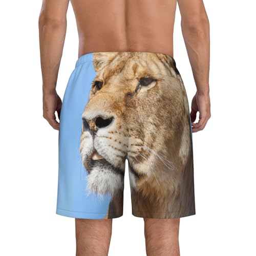 Men's Beach Shorts Lion Nature Animal Mens Swim Trunks Board Shorts with Pockets Swimwear Bathing Suits4