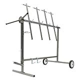 QUEWATSA Automotive Spray Painting Rack,Adjustable Car Body Paint Rack,Portable Rolling Paint Rack Stand with Wheels and Handles for Cars Parts Work Stands (53.14 * 30.7 * 37in)