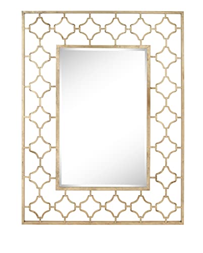 Deco 79 Metal Quatrefoil Wall Mirror, 38" X 1" X 50", Gold #TOP19