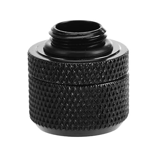 greenDracaena Dracaena.io 2 Pack G1/4\" to 3/8\" ID, 5/8\" OD Compression Fitting for Soft Tubing, Black, 0.9\" Length, Desktop Computer Water Cooling System Fitting