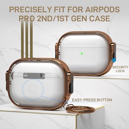 Image of Maxjoy for AirPods Pro 2nd /1st Generation Case with Lock, Clear AirPods Pro 2 Case Lock Protective Hard AirPod Pro Cover for Women Men with Keychain for Airpod Pro (2023 /2022 /2019), Transparent
