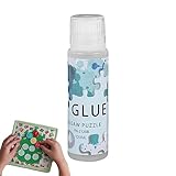 パズルセーバー接着剤 - ジェムペイントキット スポンジヘッド付きクリアグルー | 120L 速乾性水溶性パズル接着剤 ジグソーフレームコラージュ、紙、木材、工芸品、パズルアクセサリー用 ci