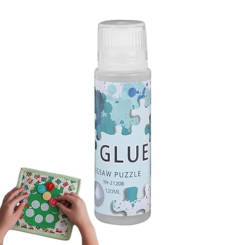パズルセーバー接着剤 - ジェムペイントキット スポンジヘッド付きクリアグルー | 120L 速乾性水溶性パズル接着剤 ジグソーフレームコラージュ、紙、木材、工芸品、パズルアクセサリー用 ci