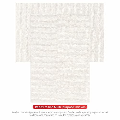 Image of Scholar Art Hobby Series 04 Oz (230 GSM) 100% Cotton Canvas Panel Board for Painting (White Blank Canvas Boards for Acrylic Paint, Oil Paint, Wet & Dry Media) | 04 inchx06 inch (10x15 cm), Pack of 12