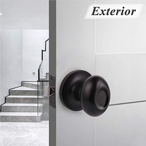 Probrico 6 Packs Oval Egg Shaped Door Knobs Oil Rubbed Bronze Passage Door Knobs Keyless For Closet & Hall Doors Stainless Steel Interior Door Handles Oval Round Style #TOP5