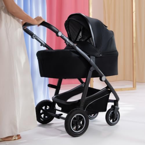 Miniatura 14 de Lionelo Bianka Cochecito De Bebé 3 En 1 22 Kg Portabebés 9 Kg Silla De Coche 13 Kg , Plegable, Sistema De Viaje Respaldo Ajustable Ruedas 360o Amortiguación, Capota Xxl, Carrito De Bebe Black