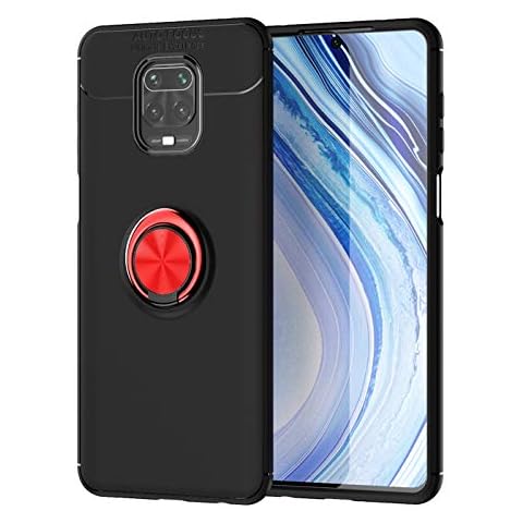 SORAKA Case for Xiaomi Redmi Note 9S/Note 9 Pro with 360 degree rotation Ring Stand Soft Slim Fit Silicone Case Shockproof Anti-fingerprint Case with Metal Plate for Magnetic Car Phone Holder Cover