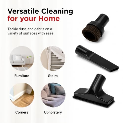 Image of MP Maresh Products Household Cleaning Attachments Kit 9064300 Compatible with Shop Vac 1 1 /4 inch Vacuum Cleaners Dust Brush Crevice Tool and Upholstery Nozzle (Household Cleaning Kit)
