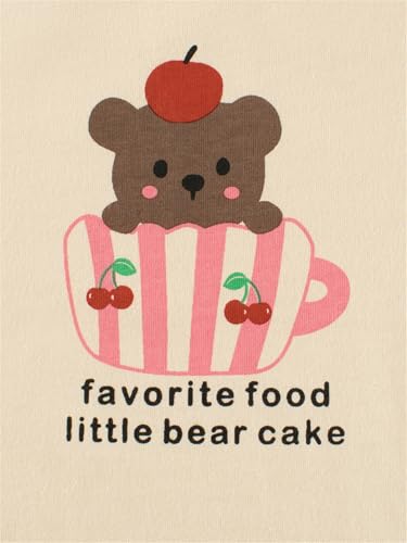 Yueary Moletons fofos para meninas, manga comprida, gola redonda, pulôver com desenho animado de urs