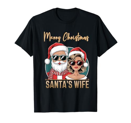Hipster Santa y la esposa de Papá Noel, Navidad Camiseta