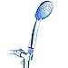 High Pressure Handheld Shower Head, 5 Settings Shower Head with Adjustable Height Suction Cup Bracket, 60 Inches Hose and Flow Regulator, Fog Surface Design