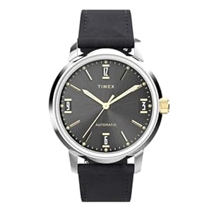 Timex Men’s Marlin Automatic 40mm Watch – Black Strap Black Dial Stainless Steel Case