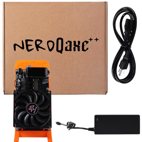 New Bitaxe NerdQaxe++ 4.8TH/s One Shot Cypto Bitcoin Lottery Miner - 75W Power, 15J/Th Energy Efficiency, 4xBM1370 ASIC 