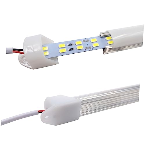 Artibetter 4 piezas LED Rígida para Armarios Luz Cálida Smd con Opalina Montaje Versátil para Cocina Estantes y Muebles Interiores