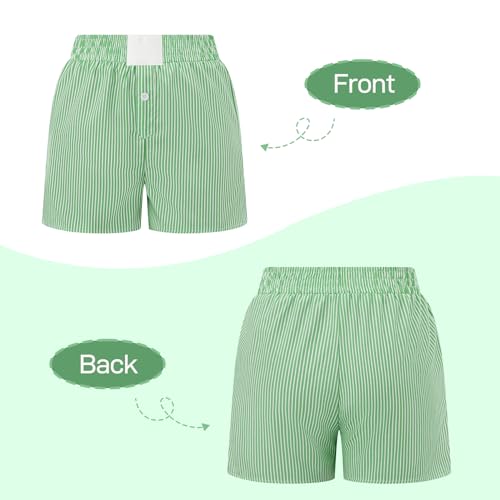 Image of Y2K Boxer Shorts for Womens Low Waist Plaid Lounge Shorts Elastic Cute Gingham Pajamas Bottoms