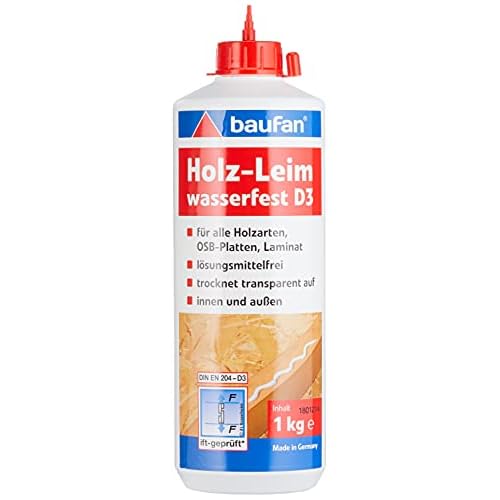 Baufan 7904008 Holzleim D3, wasserfest & für alle handelsüblichen Holzarten, 1 kg