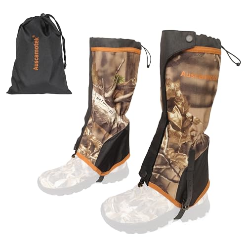 AUSCAMOTEK Camouflage Hunting Gaiters with Waterproof 3-Layer Fabric and Durable