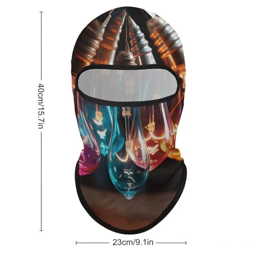 Máscara facial de balaclava con luces coloridas para hombre y mujer, protección solar, transpirable, cubre todo el rostro y cuello para senderismo, ciclismo, running y conducción miniatura 2