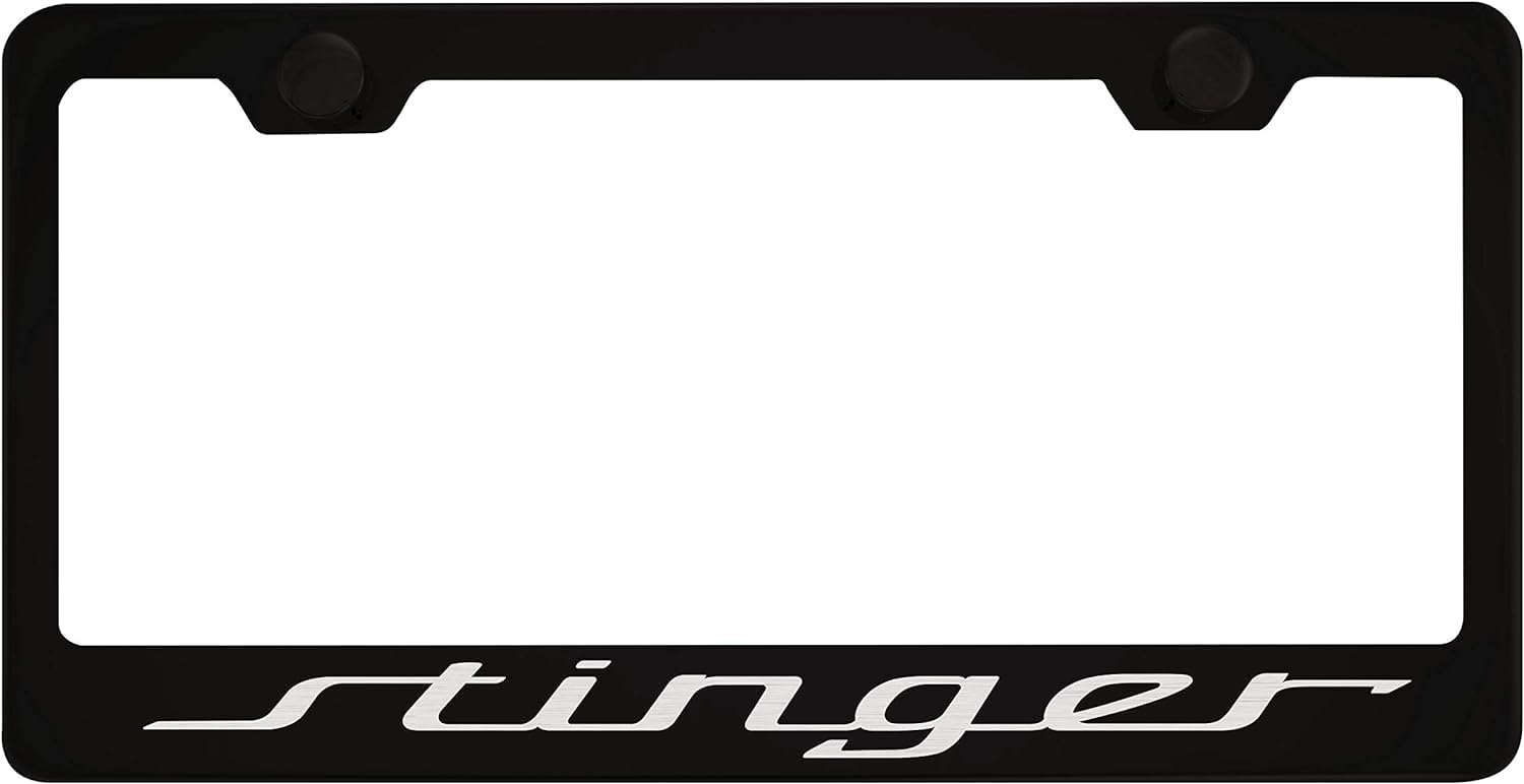 Black Stainless Steel License Plate Frame Cover Protector Holder for Stinger
