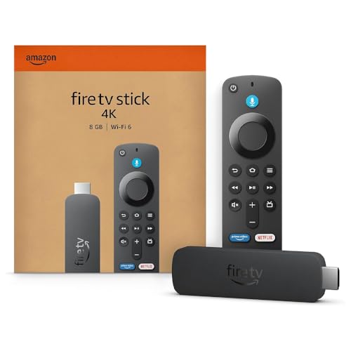 Fire TV Stick 4K di Amazon, Dispositivo per lo streaming con supporto per Wi-Fi 6, Dolby Vision/Atmos e HDR10+