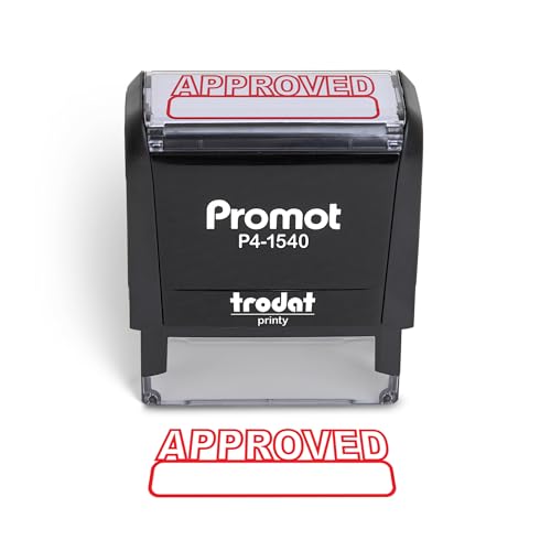 Promot Self-Inking Approved Rubber Stamp - Clean Impression for Business, Office, School, Government & Medical Use - Office Tool for Fast Document Approval, Record Keeping & Professional Paperwork