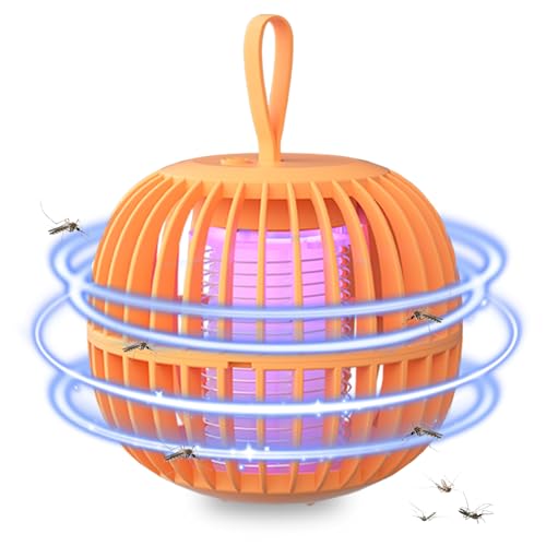 Lámpara Antimosquitos Diseño Calabaza con Luz Nocturna – 2 en 1 Repelente & Iluminación, Tecnología Física 360° Captura, Silenciosa para Dormitorio, Bebé, Camping, Portátil con Carga USB
