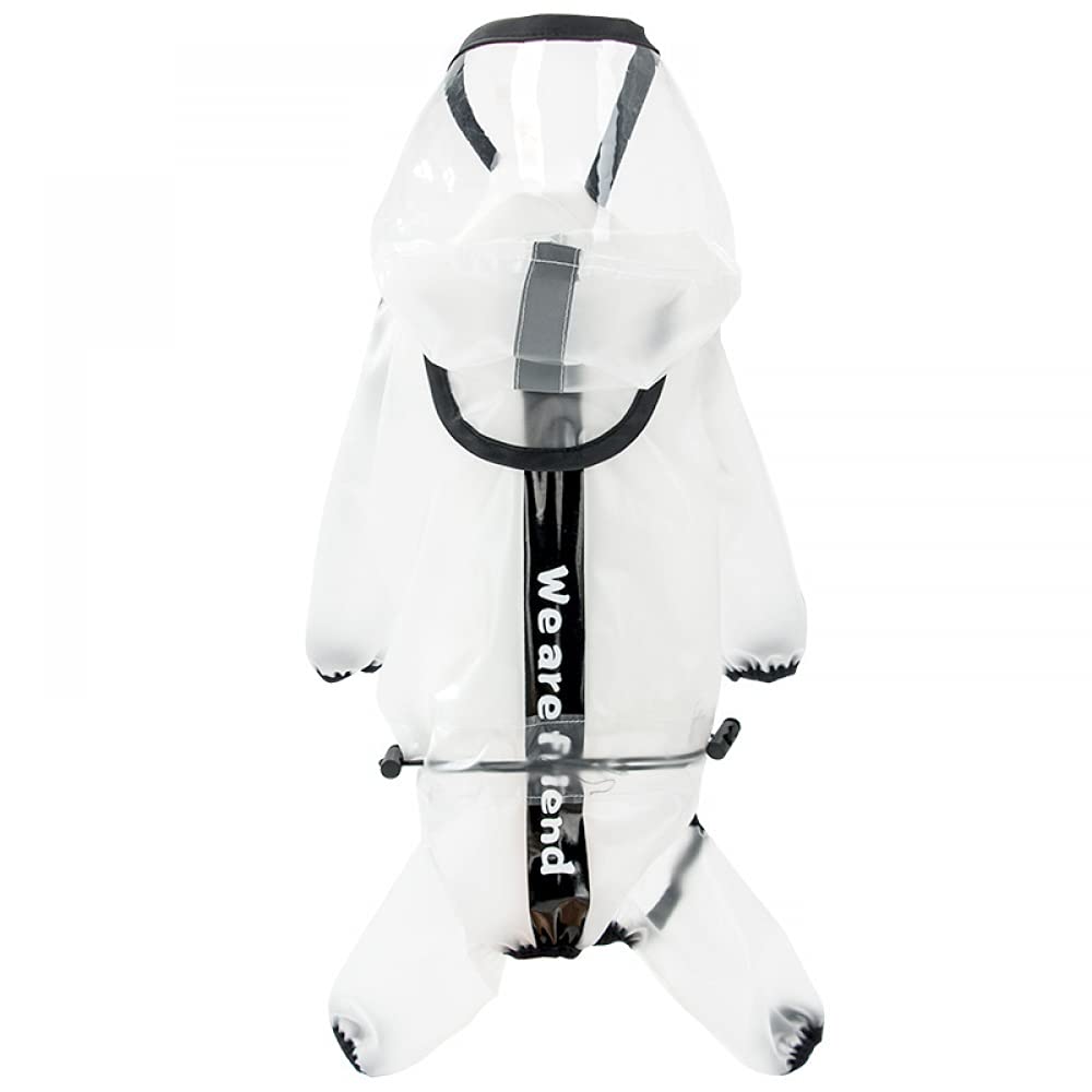 HAZARA Mode Chien Mackintosh Quatre Pattes imperméable Tout Compris vêtements pour Animaux de Compagnie Petit et Moyen Grand Chien Transparent réfléchissant-White||4XL