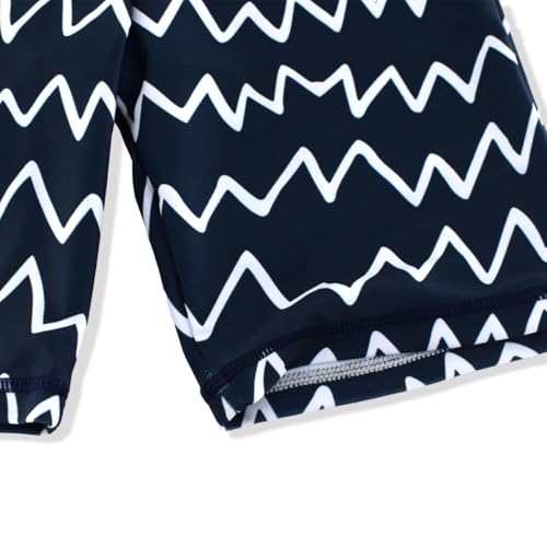 Image of Kids Short Sleeve Sunsuit Swimwear Boys Two Piece Rash-Guard-Sets Dinosaur Pattern