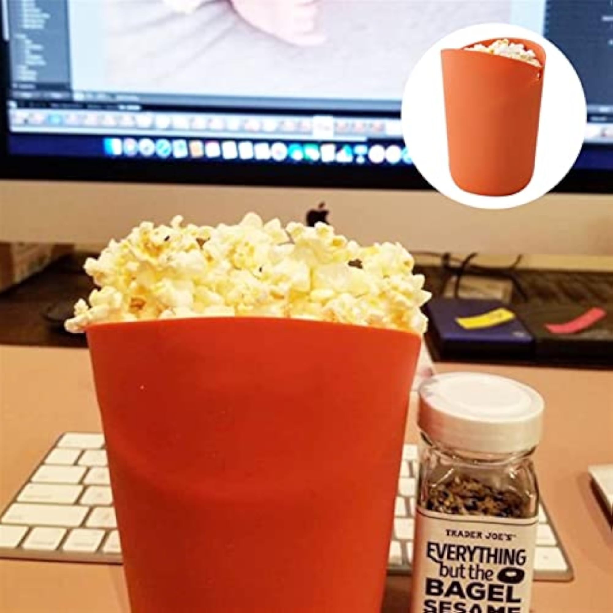 Foldable Silicone Popcorn Bucket, Convenient and Fun