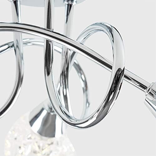 MiniSun Modern 3 Way Crossover Silver Chrome Ceiling Light with Diamond Effect Glass Shades - Complete with 3w LED G9 Bulbs [3000K Warm White]