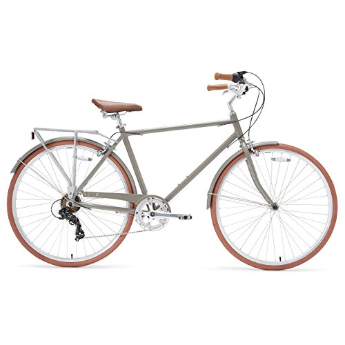 sixthreezero Ride in the Park Men's 7-Speed City Road Bicycle, Grey, 18" Frame/700x32c Wheels