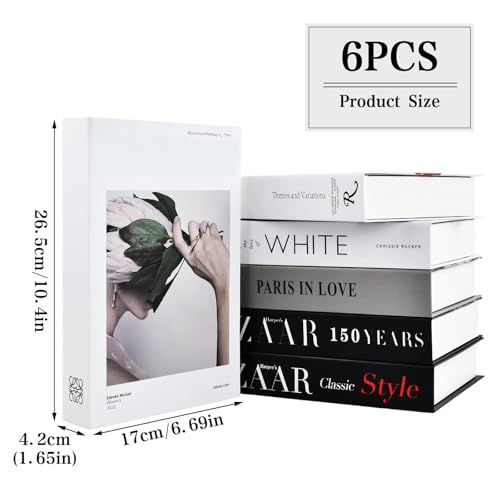 Miniatura 3 de Juego De 6 Libros Falsos Decorativos De Tapa Dura, Plegable, Apilados, Modernos, Para Mesa Y Estante Del Hogar, Crea Un Ambiente Sofisticado Color B