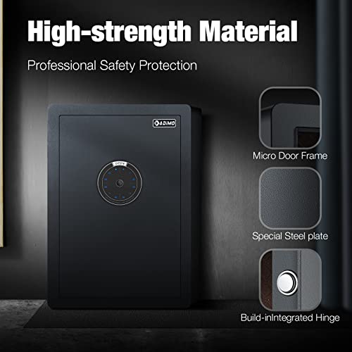 2.8 Cubic Ft Fireproof Safe Box With Fingerprint Design, Adimo Cabinet Safe With Auto-Open Door, Weighted Cabinet Safe With Sensitive Alarms, Dual Key System For Documents, Money, Gold And Guns #TOP1