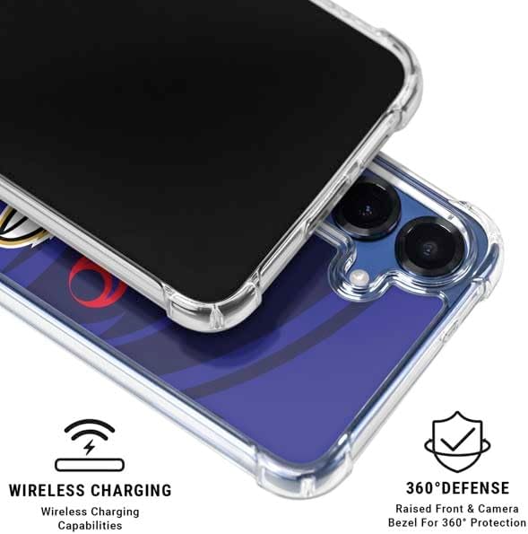 Skinit Clear Phone Case Compatible with Galaxy S25 - Officially Licensed NFL Baltimore Ravens Double Vision Design