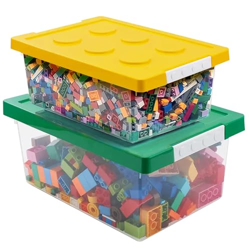 Boîtes de rangement pour jouets enfants compatibles avec briques - 2