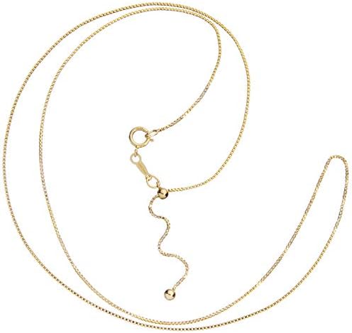 14K Yellow Gold Box Link Chain Necklace 