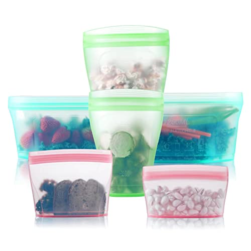 Reusable food container silicone bag, Upgrade second generation 6 Pcs