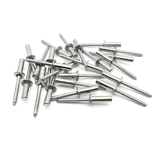 Image of Hippo Hardware (4.8mm X 12mm) Sealed Pop Rivets Closed End Dome Head Blind Sealing A2 Stainless Steel (Pack of 30)
