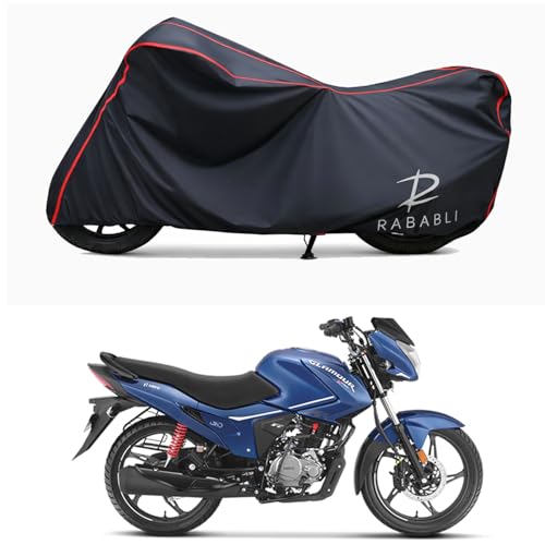 Image of Waterproof Bike Body Cover Compatible for | Hero Glamour Xtec-Dis | Taffeta Fabric, Red Piping Design, Bottom Elastic Fit | Dustproof, Sun UV & Rain Protection for All Bikes