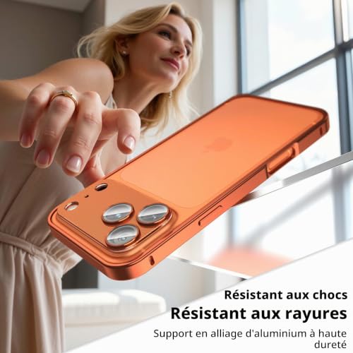 Protecteur d'objectif en métal séparé et coque rigide pour iPhone 17 Pro Max