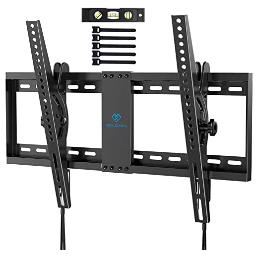 TV-väggfäste, lutande TV-fäste för de flesta 37-70 tums LED, LCD, OLED, platta och böjda TV-apparater upp till 60 kg, max VESA 600x400mm, bubbelnivå, HDMI-kabel och kabelband ingår