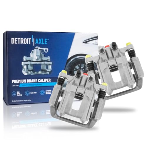 Image of Detroit Axle - Pair Rear Brake Calipers for 2010-2014 Subaru Legacy Outback | Disc Brake Calipers with Bracket Replacement