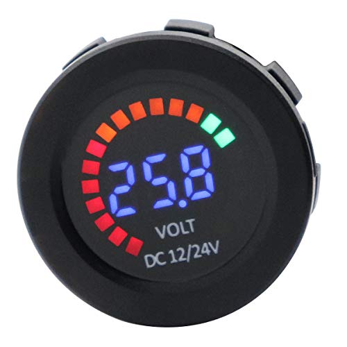 Led Digital Voltmeter 12V 24V Voltage Gauge For Car Boat Rv Truck Motorcycle Camper Battery Voltmeter Socket #TOP6