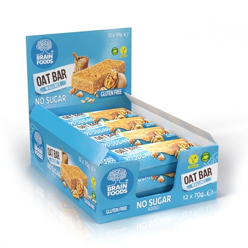 BRAIN FOODS Oat Bars - Gluten Free, Vegan, No Sugar